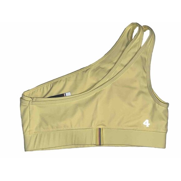 Foulaps Yellow Sports Bra Size Medium - Solo Banana - One Shoulder Double Strap - Picture 2 of 3